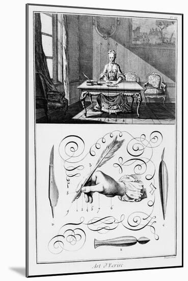 The Art of Writing, Illustration from the "Encyclopedie" by Denis Diderot 1763-Robert Benard-Mounted Giclee Print