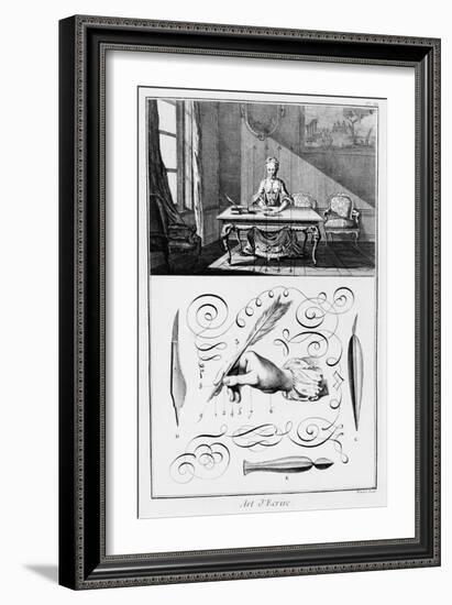 The Art of Writing, Illustration from the "Encyclopedie" by Denis Diderot 1763-Robert Benard-Framed Giclee Print