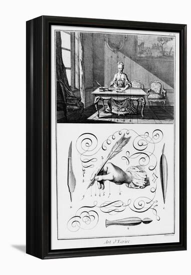 The Art of Writing, Illustration from the "Encyclopedie" by Denis Diderot 1763-Robert Benard-Framed Premier Image Canvas