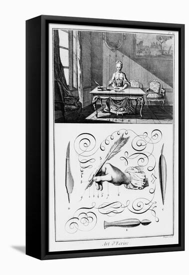 The Art of Writing, Illustration from the "Encyclopedie" by Denis Diderot 1763-Robert Benard-Framed Premier Image Canvas