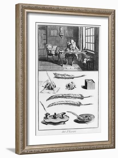 The Art of Writing, Illustration from the "Encyclopedie" by Denis Diderot 1763-Robert Benard-Framed Giclee Print