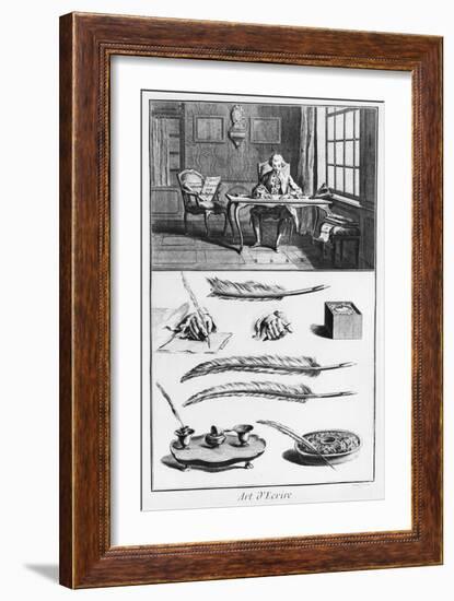 The Art of Writing, Illustration from the "Encyclopedie" by Denis Diderot 1763-Robert Benard-Framed Giclee Print