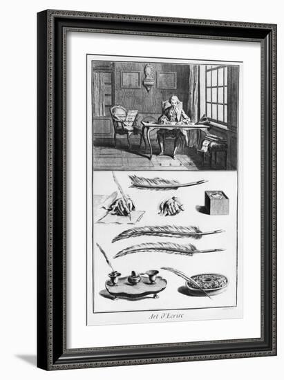 The Art of Writing, Illustration from the "Encyclopedie" by Denis Diderot 1763-Robert Benard-Framed Giclee Print