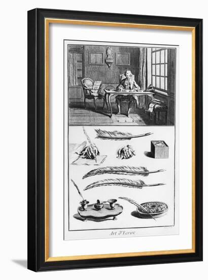 The Art of Writing, Illustration from the "Encyclopedie" by Denis Diderot 1763-Robert Benard-Framed Giclee Print