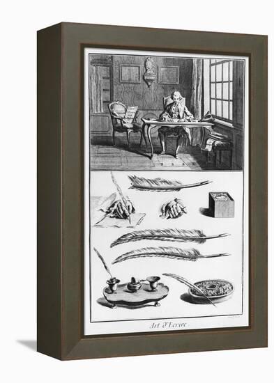 The Art of Writing, Illustration from the "Encyclopedie" by Denis Diderot 1763-Robert Benard-Framed Premier Image Canvas