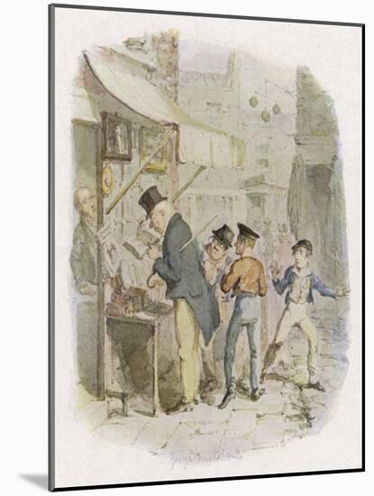 The Artful Dodger Teaches Oliver Twist to Pickpocket from the Rich-George Cruikshank-Mounted Art Print