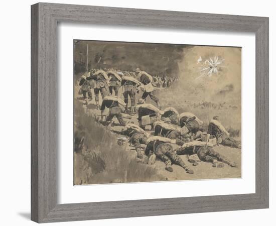 The Artful Dodgers (Shrapnel Coming Down the Road)-Frederic Remington-Framed Giclee Print