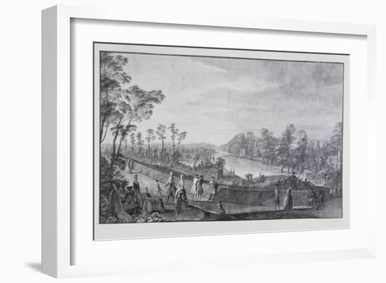 The Artificial River, Lord Burlington's Chiswick Villa (Pen and Ink with Wash on Paper)-Jacques Rigaud-Framed Giclee Print