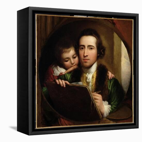 The Artist and His Son Raphael, c.1773-Benjamin West-Framed Premier Image Canvas