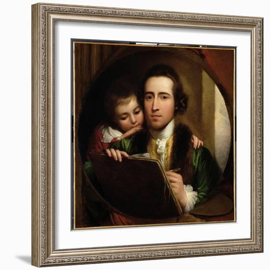 The Artist and His Son Raphael, c.1773-Benjamin West-Framed Giclee Print