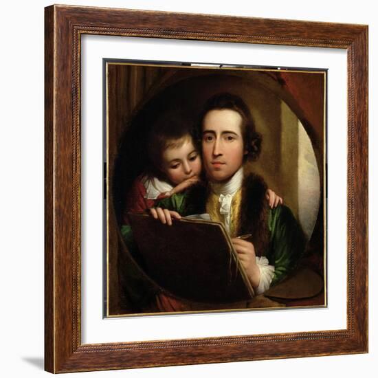 The Artist and His Son Raphael, c.1773-Benjamin West-Framed Giclee Print