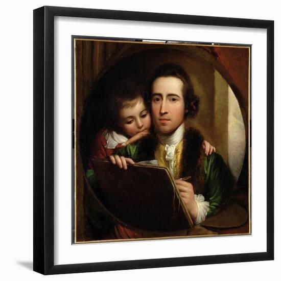 The Artist and His Son Raphael, c.1773-Benjamin West-Framed Giclee Print