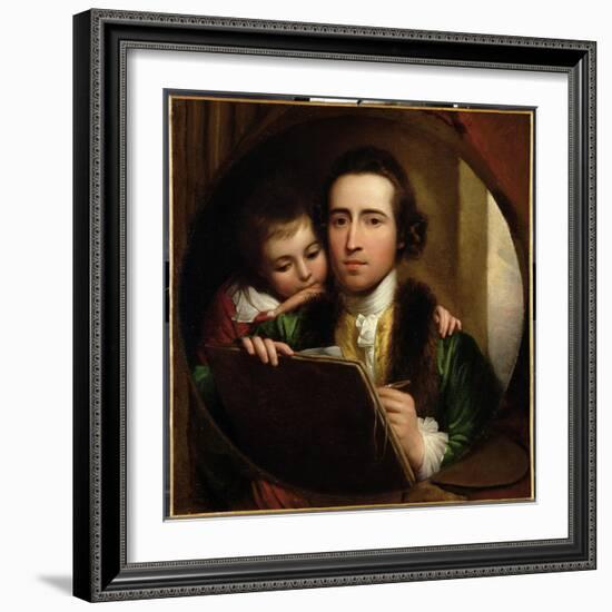 The Artist and His Son Raphael, c.1773-Benjamin West-Framed Giclee Print