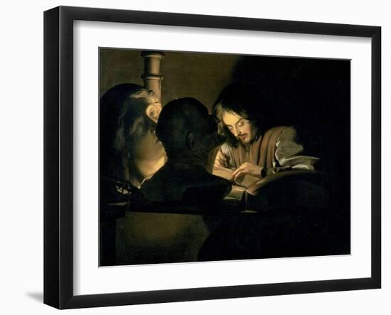 The Artist at Work-Gerrit van Honthorst-Framed Giclee Print