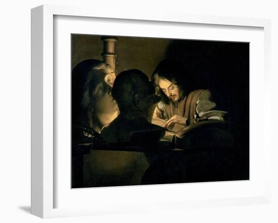 The Artist at Work-Gerrit van Honthorst-Framed Giclee Print