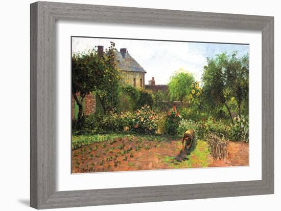 The Artist Garden at Eragny-Camille Pissarro-Framed Premium Giclee Print