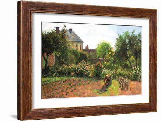 The Artist Garden at Eragny-Camille Pissarro-Framed Premium Giclee Print