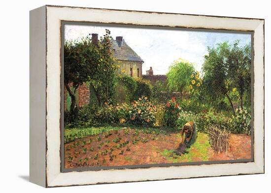 The Artist Garden at Eragny-Camille Pissarro-Framed Stretched Canvas