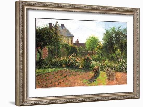 The Artist Garden at Eragny-Camille Pissarro-Framed Art Print