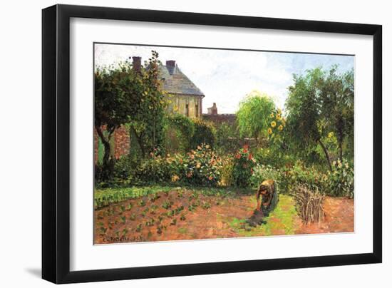 The Artist Garden at Eragny-Camille Pissarro-Framed Art Print