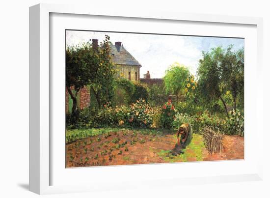 The Artist Garden at Eragny-Camille Pissarro-Framed Art Print