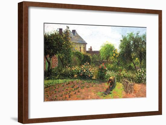 The Artist Garden at Eragny-Camille Pissarro-Framed Art Print