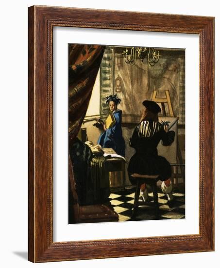 The Artist in His Studio by Jan Vermeer-null-Framed Giclee Print