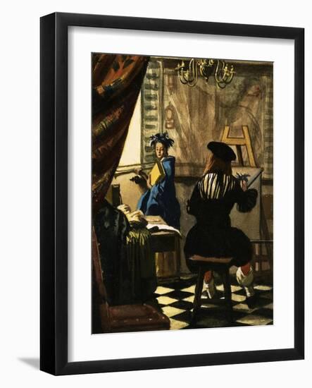 The Artist in His Studio by Jan Vermeer-null-Framed Giclee Print