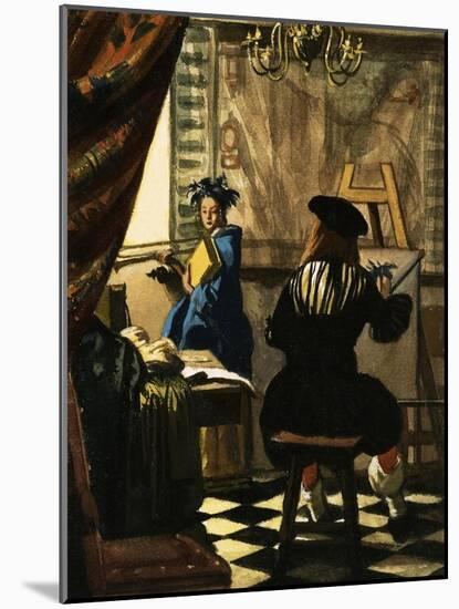 The Artist in His Studio by Jan Vermeer-null-Mounted Giclee Print