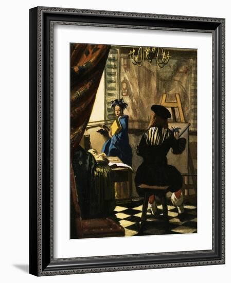 The Artist in His Studio by Jan Vermeer-null-Framed Giclee Print