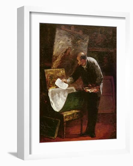 The Artist in His Studio-Honore Daumier-Framed Giclee Print