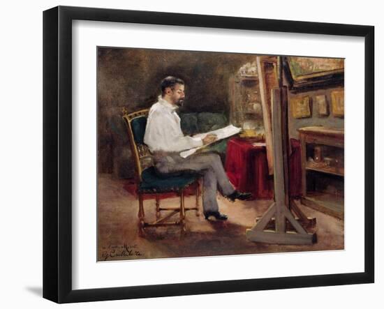 The Artist Morot in His Studio, c.1874-Gustave Caillebotte-Framed Giclee Print