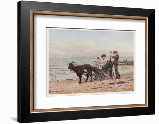 The Artist's Children in a Goat Carriage Ay Broadstairs Kent England-Helen Allingham-Framed Photographic Print