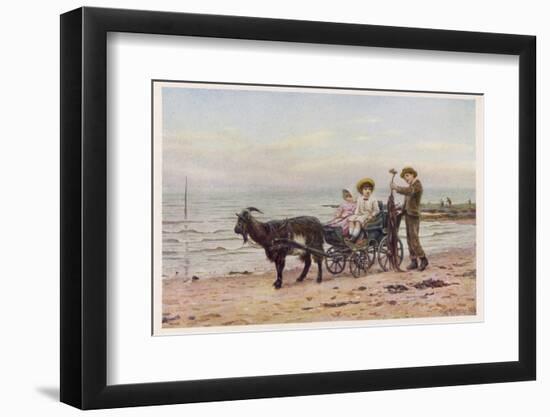 The Artist's Children in a Goat Carriage Ay Broadstairs Kent England-Helen Allingham-Framed Photographic Print