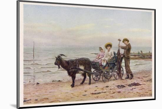 The Artist's Children in a Goat Carriage Ay Broadstairs Kent England-Helen Allingham-Mounted Photographic Print