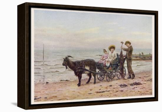 The Artist's Children in a Goat Carriage Ay Broadstairs Kent England-Helen Allingham-Framed Premier Image Canvas