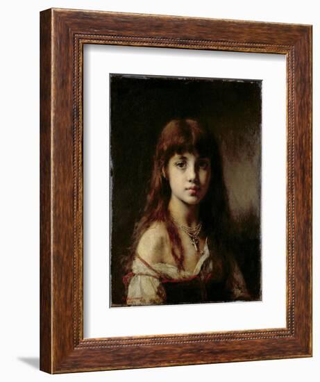 The Artist's Daughter, 1884 (See also 65310)-Alexei Alexevich Harlamoff-Framed Premium Giclee Print