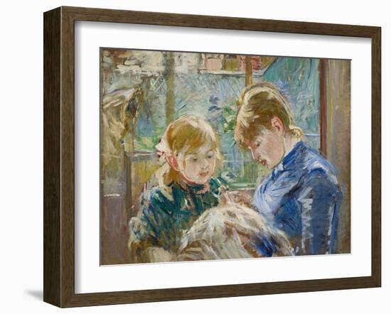 The Artist's Daughter, Julie, with Her Nanny, C.1884-Berthe Morisot-Framed Giclee Print