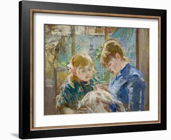 The Artist's Daughter, Julie, with Her Nanny, C.1884-Berthe Morisot-Framed Giclee Print