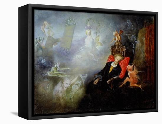 The Artist's Dream, 1857 (Oil on Millboard)-John Anster Fitzgerald-Framed Premier Image Canvas