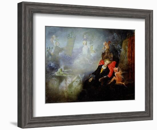 The Artist's Dream, 1857 (Oil on Millboard)-John Anster Fitzgerald-Framed Premium Giclee Print