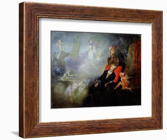 The Artist's Dream, 1857 (Oil on Millboard)-John Anster Fitzgerald-Framed Premium Giclee Print