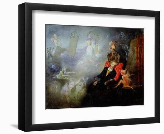 The Artist's Dream, 1857 (Oil on Millboard)-John Anster Fitzgerald-Framed Premium Giclee Print