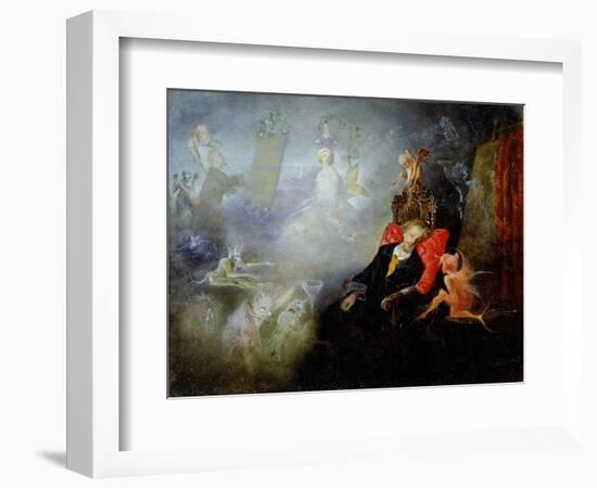 The Artist's Dream, 1857 (Oil on Millboard)-John Anster Fitzgerald-Framed Premium Giclee Print