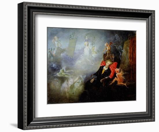 The Artist's Dream, 1857 (Oil on Millboard)-John Anster Fitzgerald-Framed Premium Giclee Print