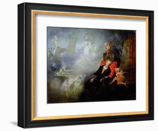 The Artist's Dream, 1857 (Oil on Millboard)-John Anster Fitzgerald-Framed Premium Giclee Print