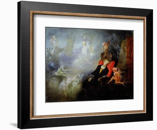 The Artist's Dream, 1857 (Oil on Millboard)-John Anster Fitzgerald-Framed Giclee Print