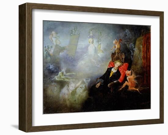 The Artist's Dream, 1857 (Oil on Millboard)-John Anster Fitzgerald-Framed Giclee Print