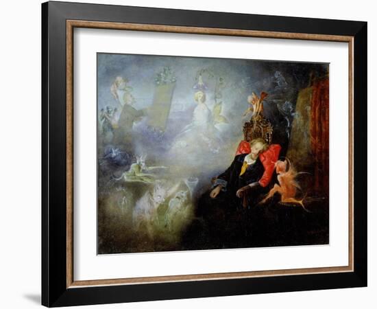 The Artist's Dream, 1857 (Oil on Millboard)-John Anster Fitzgerald-Framed Giclee Print