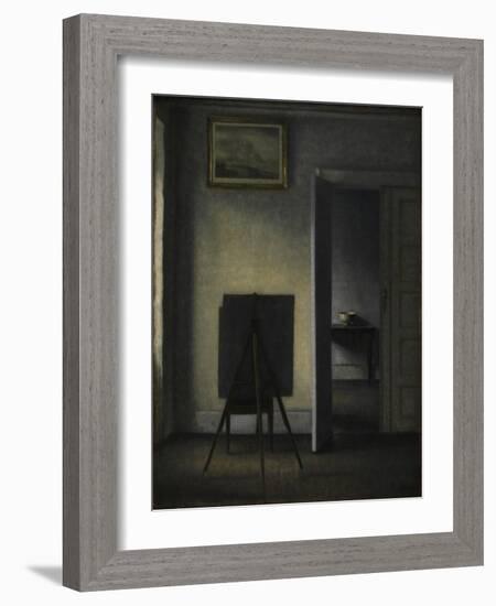 The Artist's Easel, 1910-Vilhelm Hammershoi-Framed Giclee Print